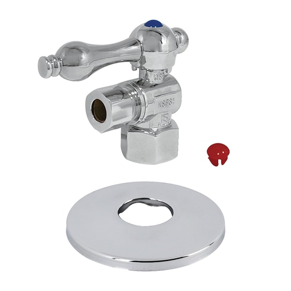 CC43101K Qrtr Turn Valve W/Flange (1/2" FIPx3/8" OD Compression), Chrm